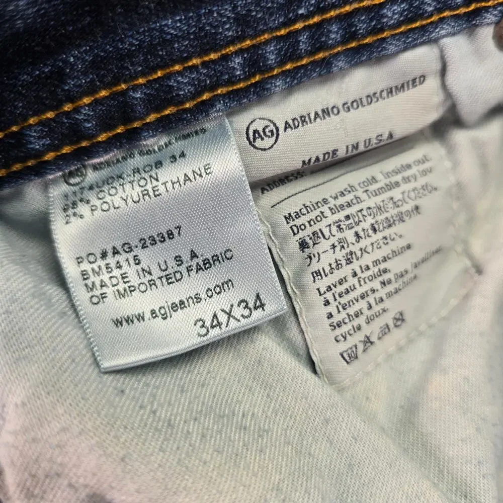 AG Adriano Goldschmied The Graduate Jeans Mens 34x34 (34x31) Blue Tailored Leg